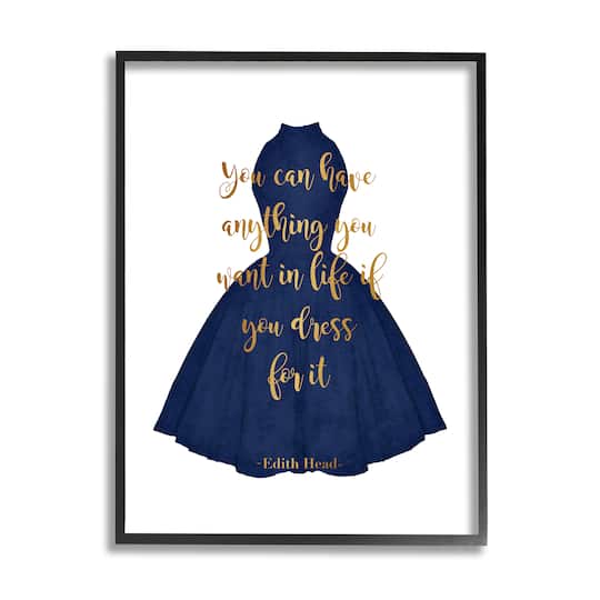 Amanda Greenwood | If You Dress For It Quote Blue Gown Fashion Wall Art - Framed Giclee / Black / 16" x 20" Amanda Greenwood | If You Dress For It Quote Blue Gown Fashion Wall Art - Framed Giclee / Black / 16" x 20"